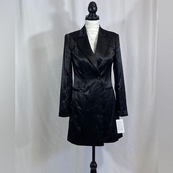 Aidan Mattox Satin Tuxedo Mini Dress size 2 - Picture 4 of 11